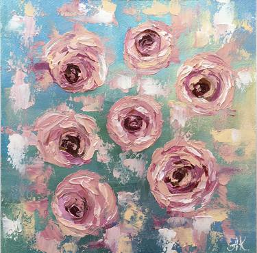Original Abstract Floral Paintings by Alla Kyzymenko