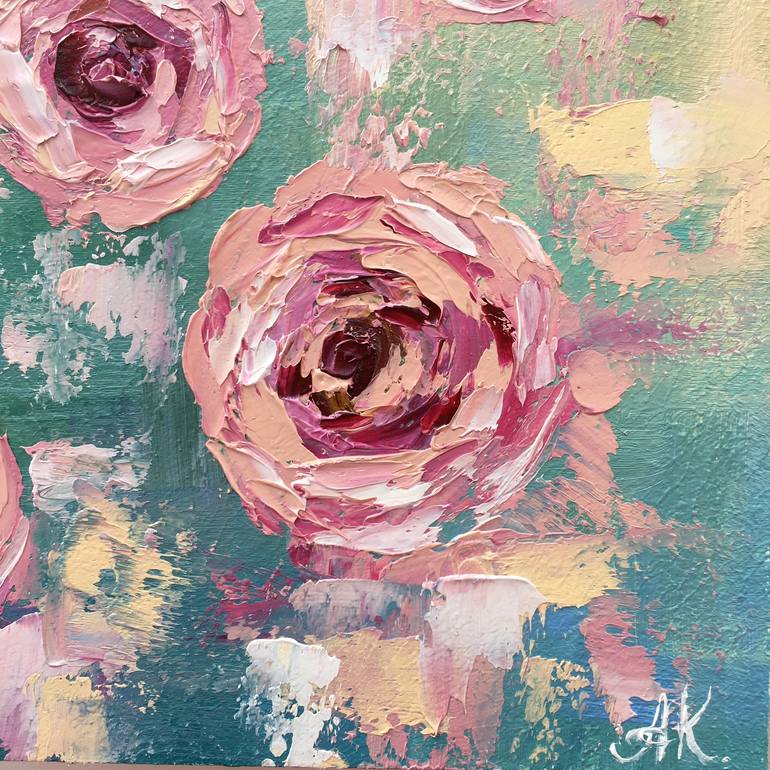 Original Abstract Floral Painting by Alla Kyzymenko