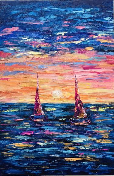 Print of Impressionism Seascape Paintings by Alla Kyzymenko