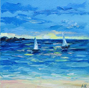 Print of Impressionism Seascape Paintings by Alla Kyzymenko