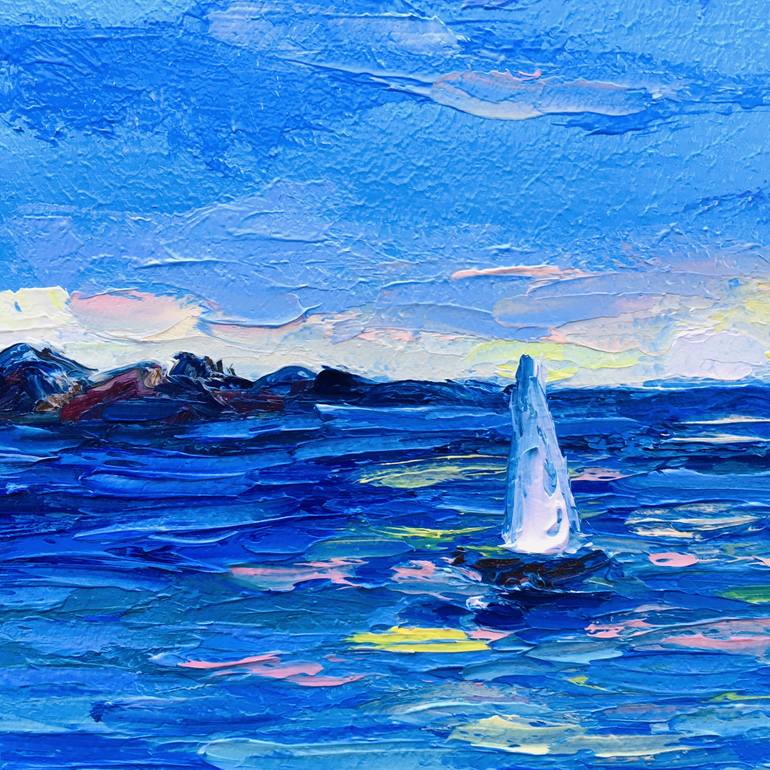 Original Impressionism Seascape Painting by Alla Kyzymenko