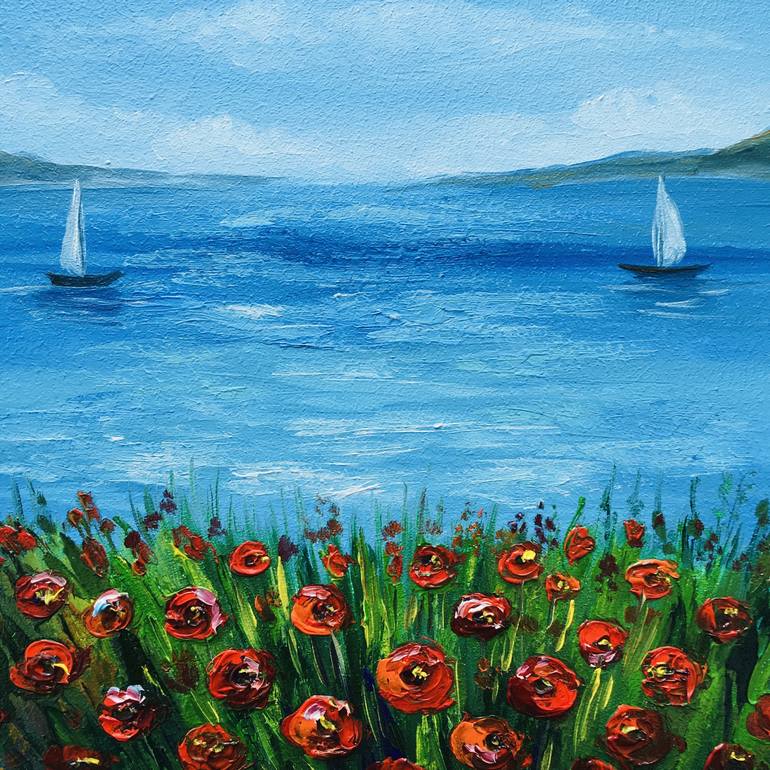 Original Impressionism Seascape Painting by Alla Kyzymenko