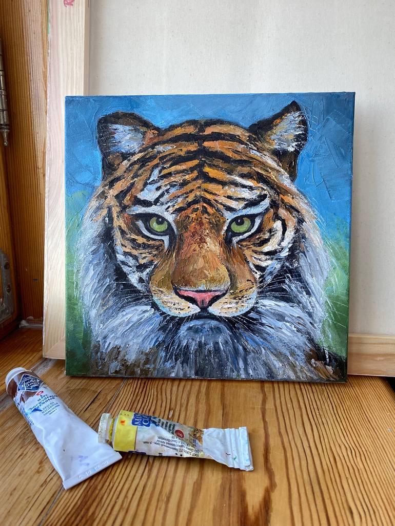 Original Impressionism Animal Painting by Alla Kyzymenko