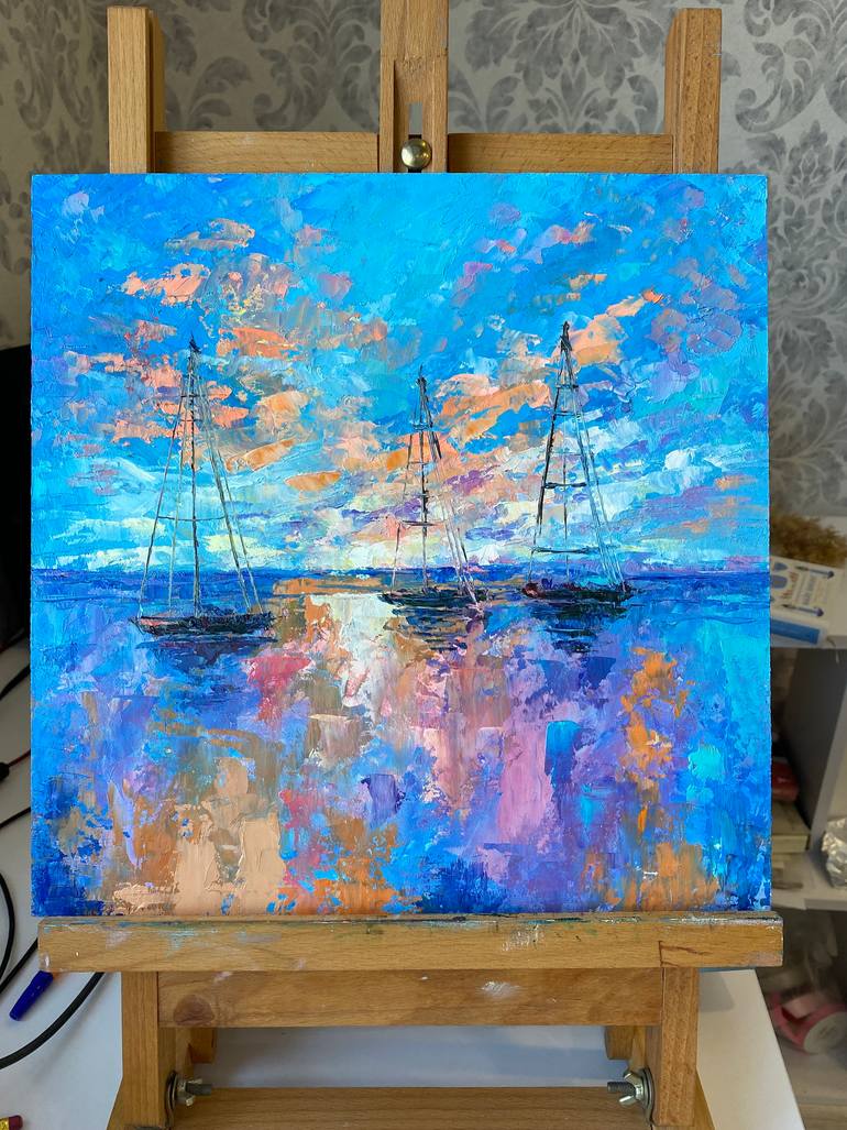 Original Expressionism Seascape Painting by Alla Kyzymenko