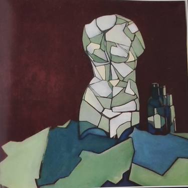 Print of Cubism Still Life Paintings by Kubra Turhan
