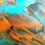 One of my abstract paintings, where i instinctively placed colors on my canvas, worked intuitively with spatulas then i was shocked that an image of a fish appeared.
Used palette:orange, turquoise, black
The final surface of the canvas is protected with a long resistant clear spray.