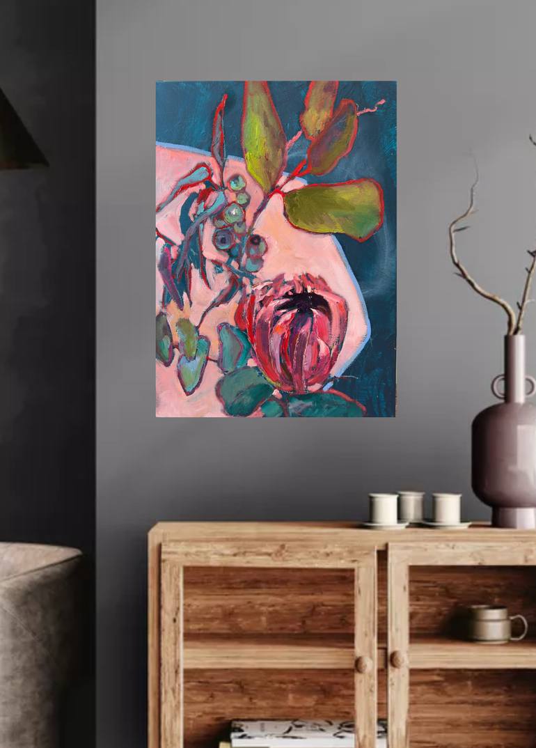 Original Abstract Floral Painting by Olha Laptieva