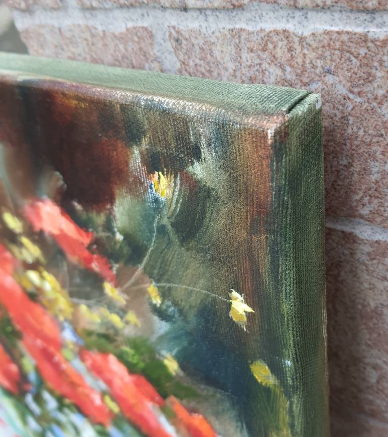 Original Art Deco Floral Painting by Olha Laptieva