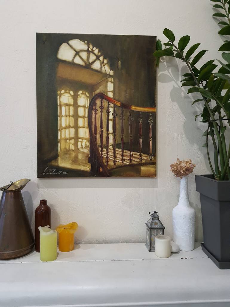 Original Art Deco Interiors Painting by Olha Laptieva