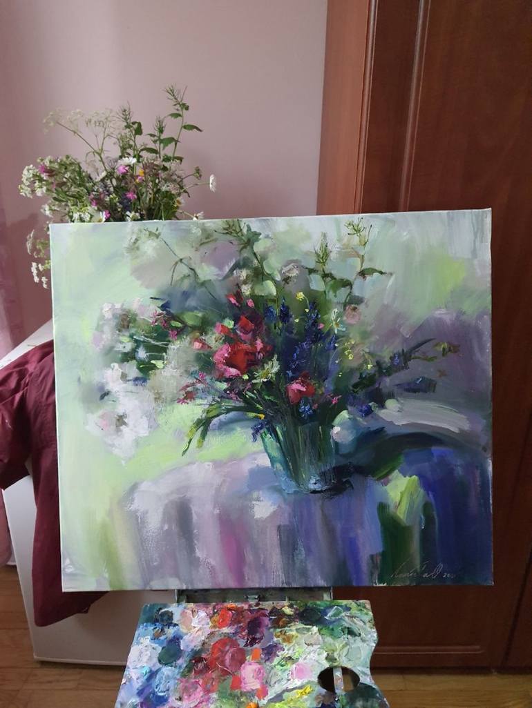 Original Expressionism Floral Painting by Olha Laptieva