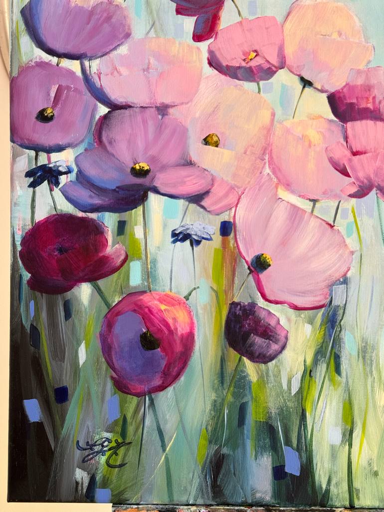 Original Impressionism Floral Painting by Sandra Gebhardt-Hoepfner