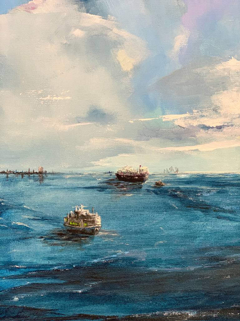 Original Impressionism Seascape Painting by Sandra Gebhardt-Hoepfner