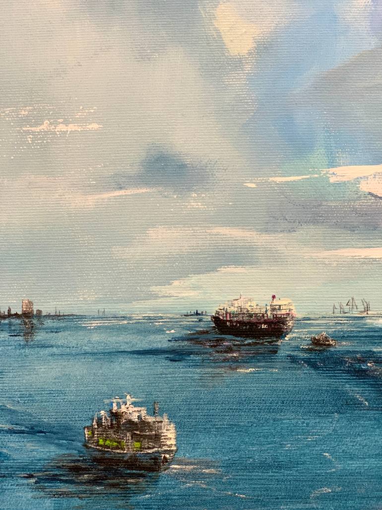 Original Impressionism Seascape Painting by Sandra Gebhardt-Hoepfner