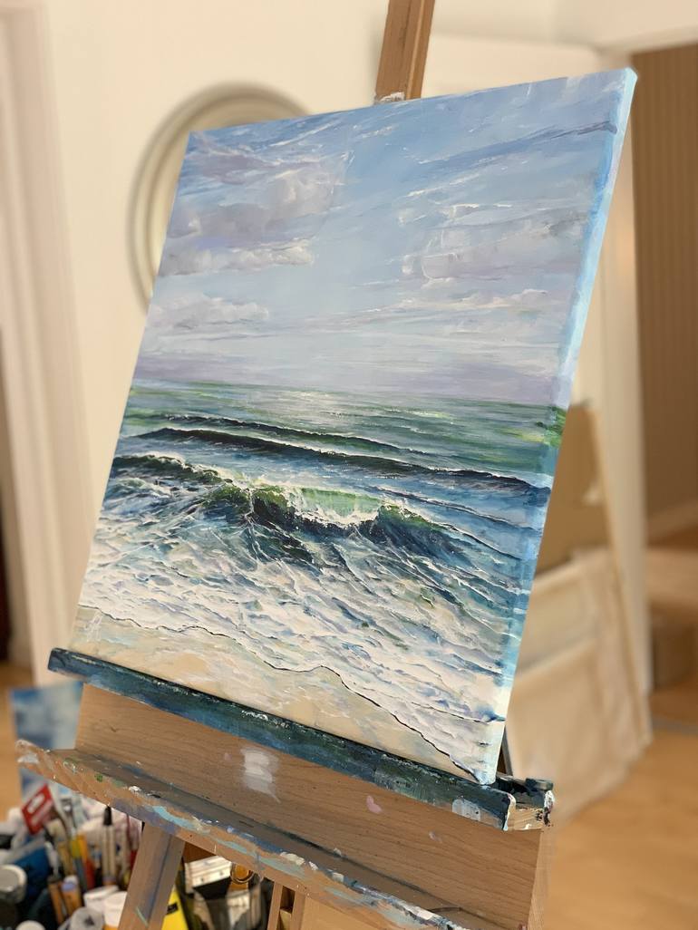 Original Impressionism Beach Painting by Sandra Gebhardt-Hoepfner