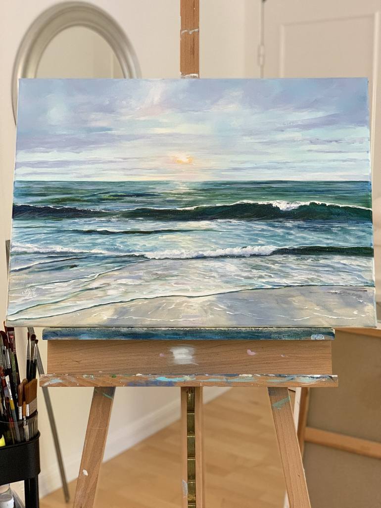 Original Impressionism Seascape Painting by Sandra Gebhardt-Hoepfner