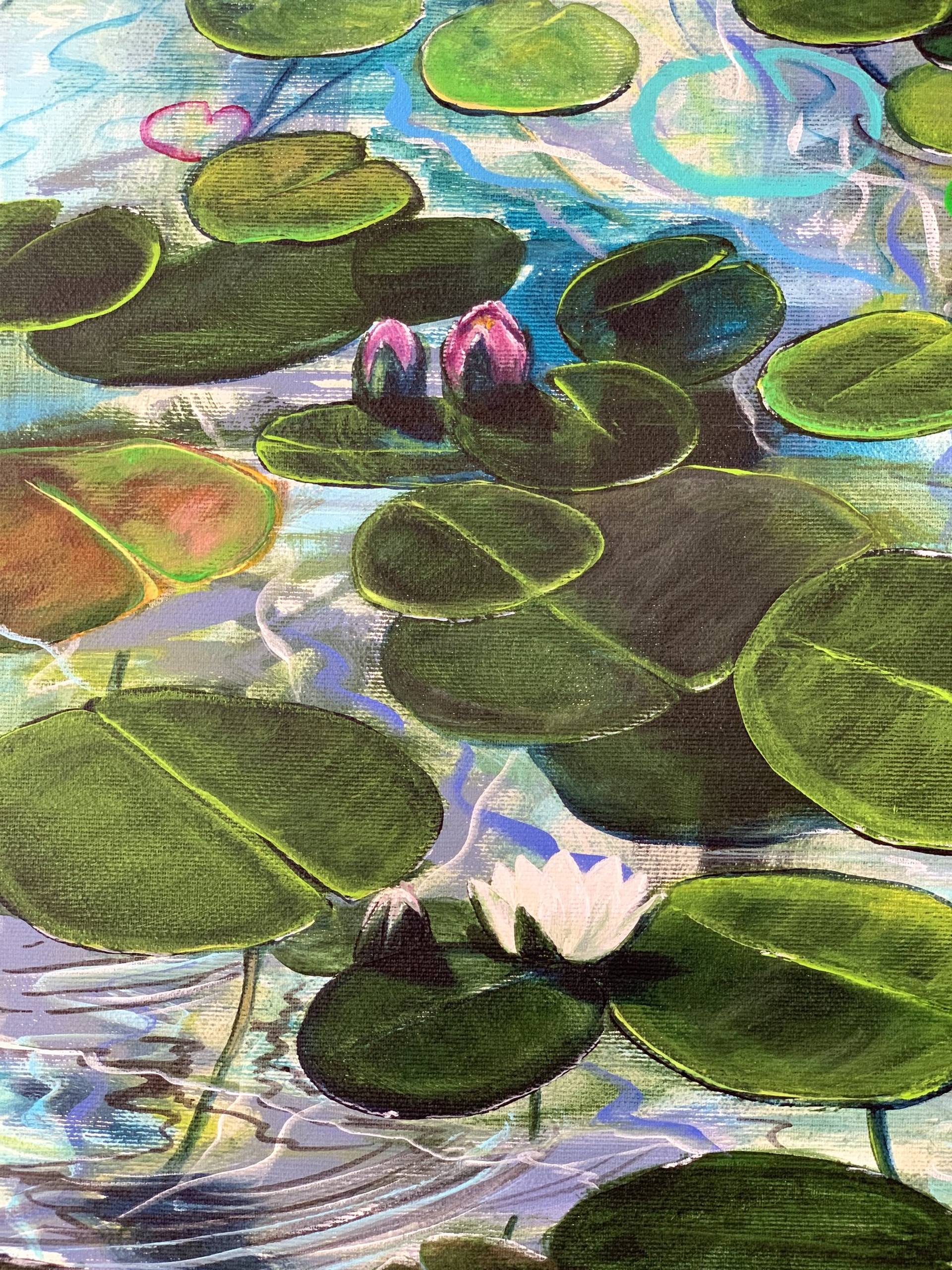 Water Lilies 3 Painting by Sandra Gebhardt-Hoepfner