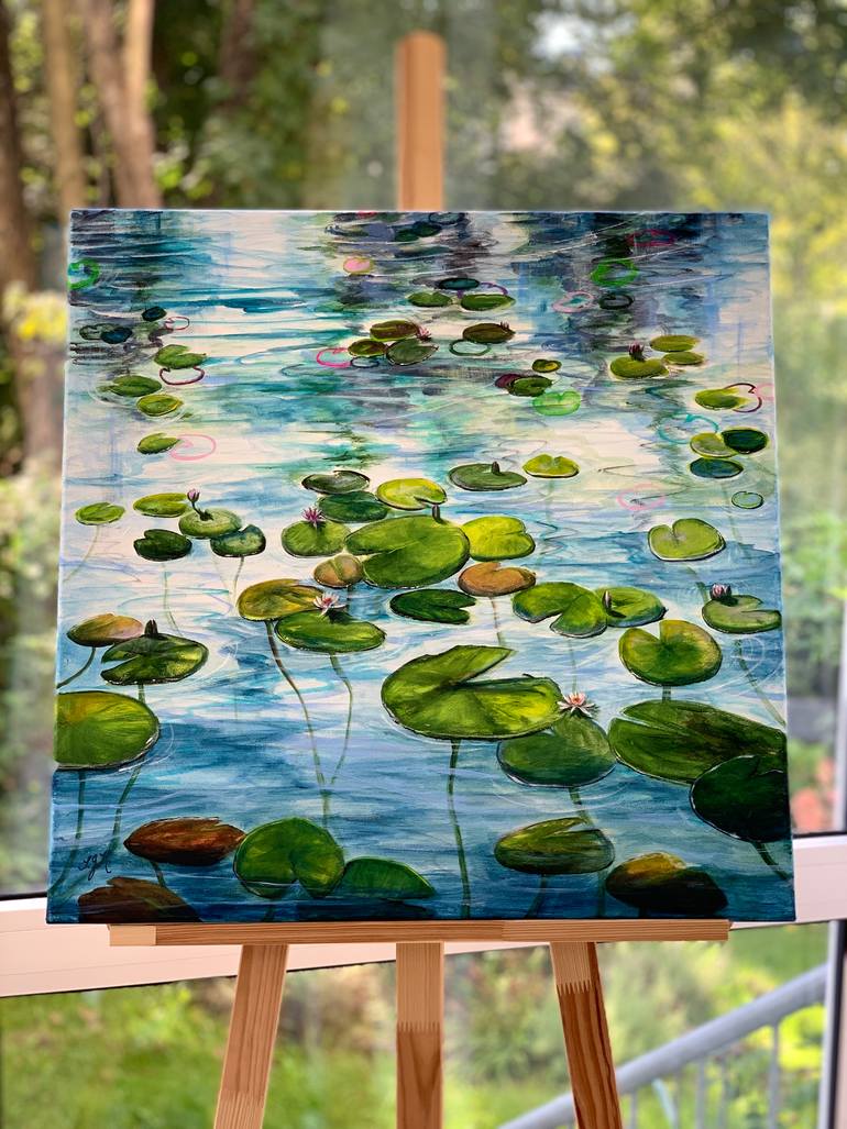 Original Abstract Botanic Painting by Sandra Gebhardt-Hoepfner