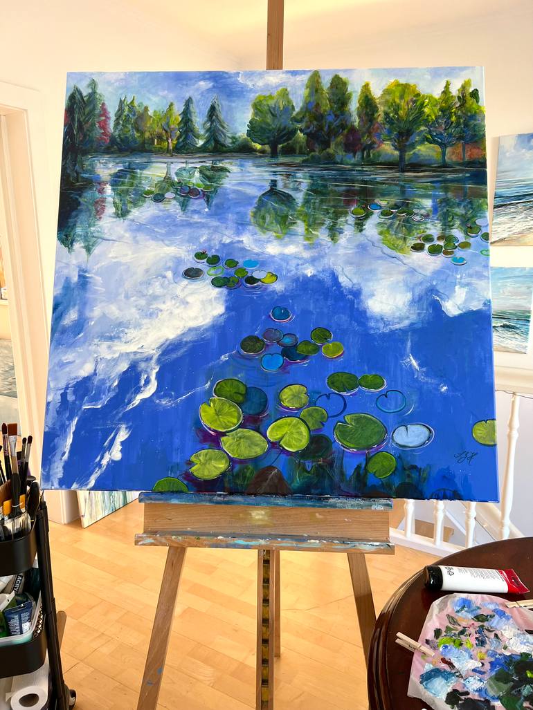 Original Abstract Floral Painting by Sandra Gebhardt-Hoepfner