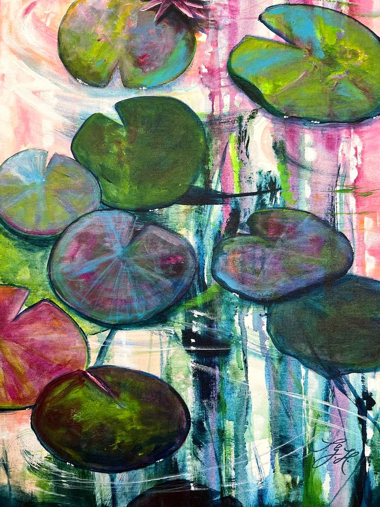 Original Abstract Floral Painting by Sandra Gebhardt-Hoepfner