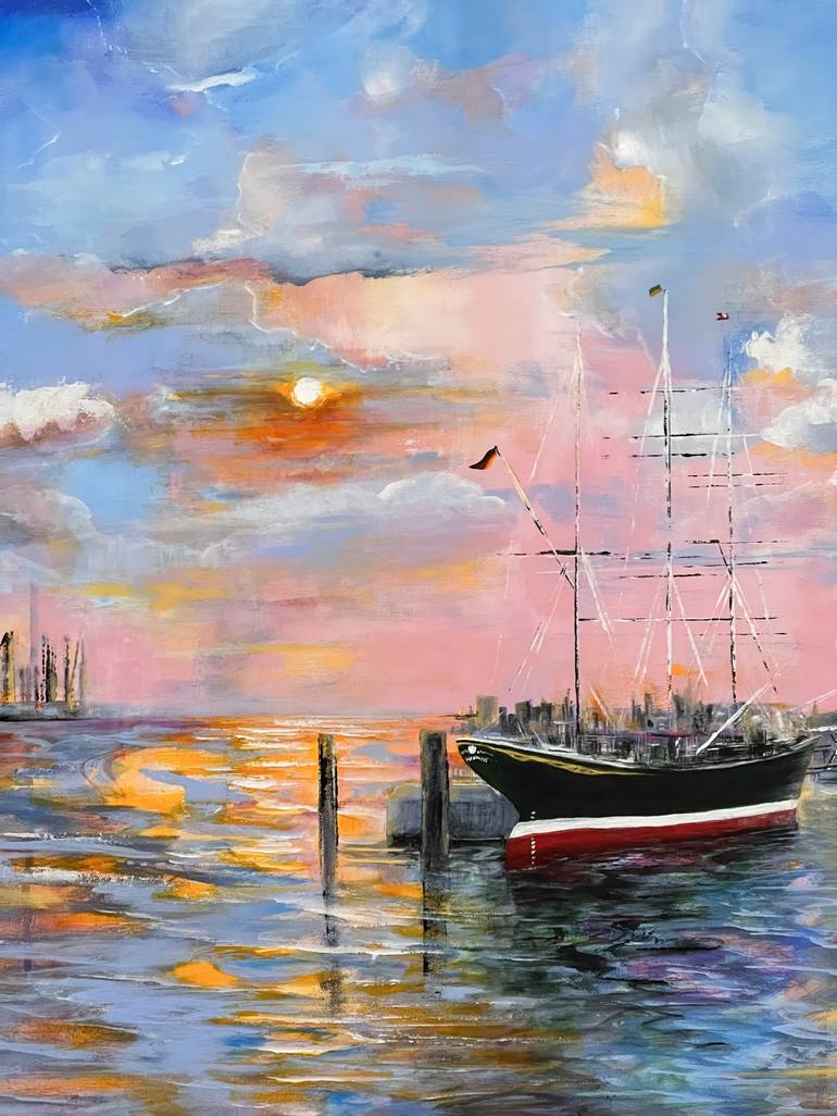 Original Fine Art Sailboat Painting by Sandra Gebhardt-Hoepfner