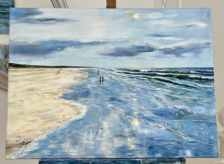 Original Impressionism Beach Painting by Sandra Gebhardt-Hoepfner