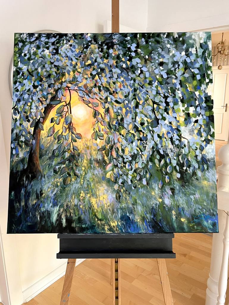 Original Impressionism Garden Painting by Sandra Gebhardt-Hoepfner