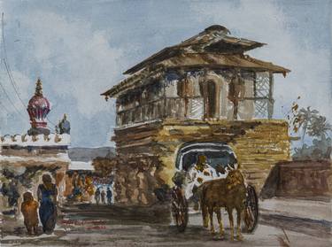 Original Architecture Painting by Chidanand M