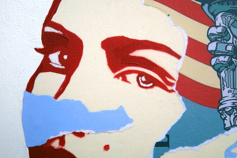 Original Expressionism Portrait Collage by Tomasz Brynowski