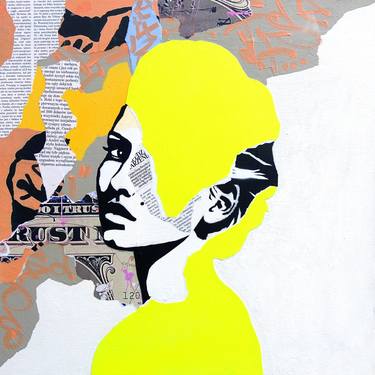 Original Expressionism Portrait Collage by Tomasz Brynowski