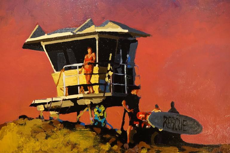 Original Impressionism Beach Painting by Tomasz Brynowski