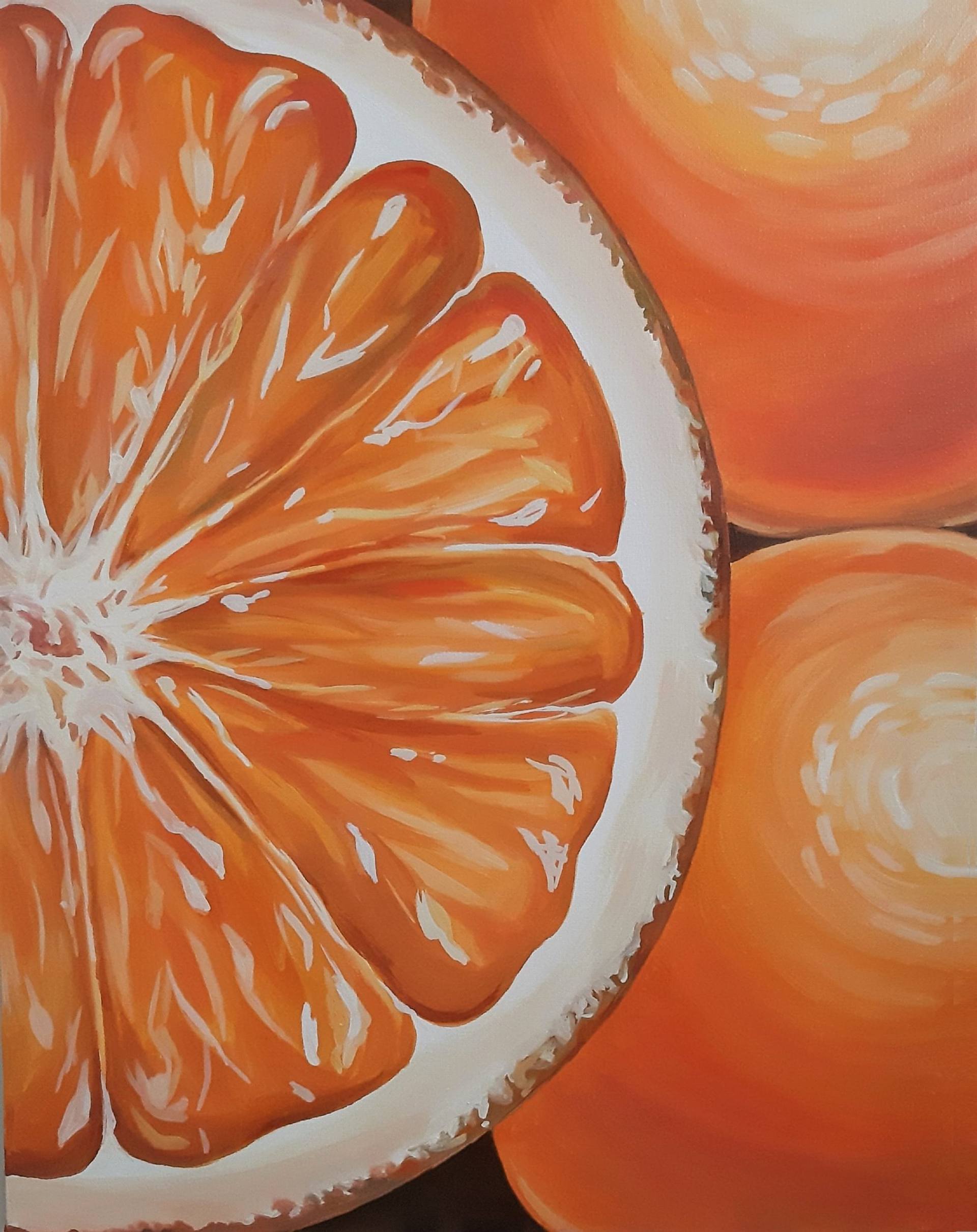 Copy of Citrus whim - realism, painting on canvas, orange, fruit