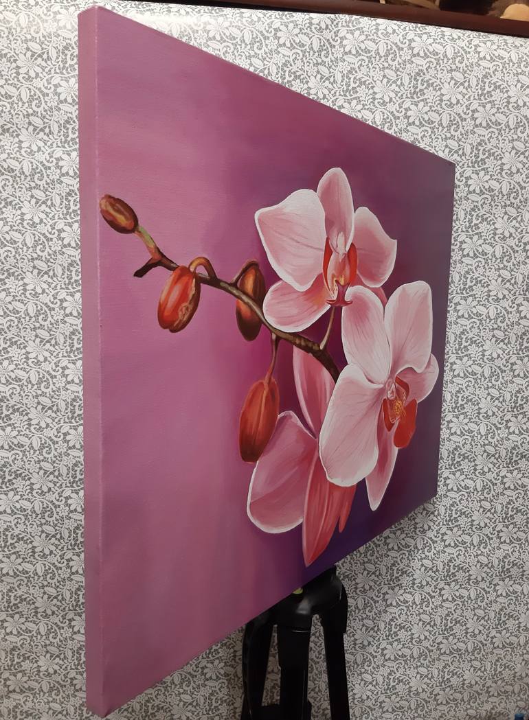 Original Art Deco Floral Painting by Lidiia Mishchenko