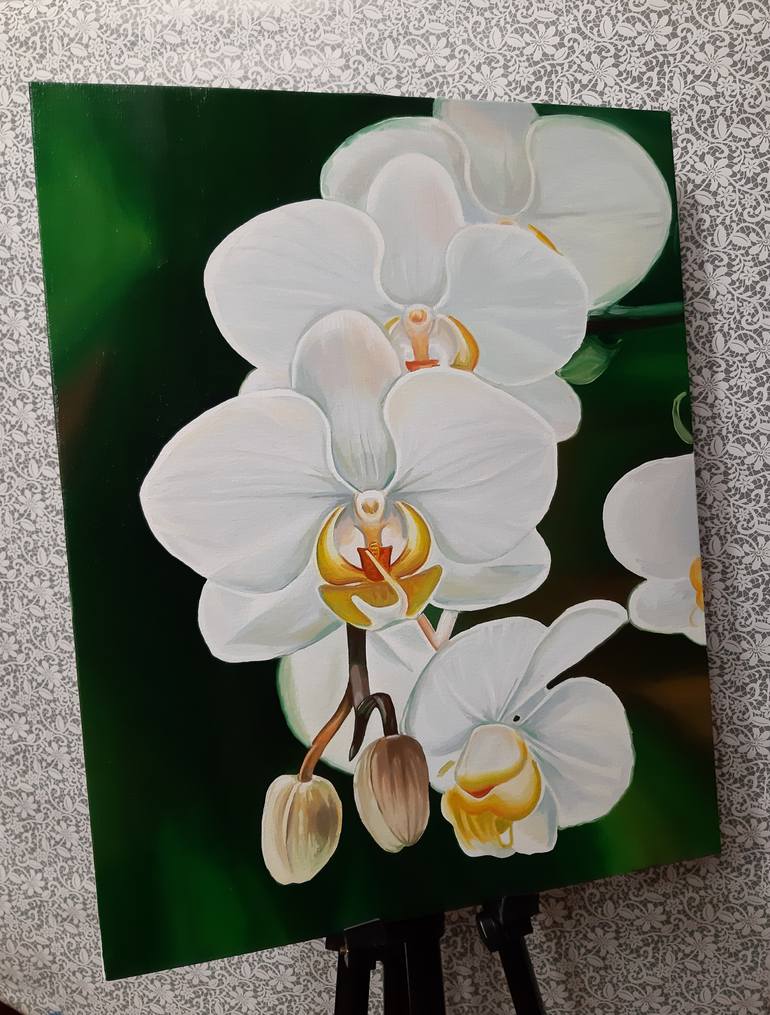 Original Art Deco Floral Painting by Lidiia Mishchenko