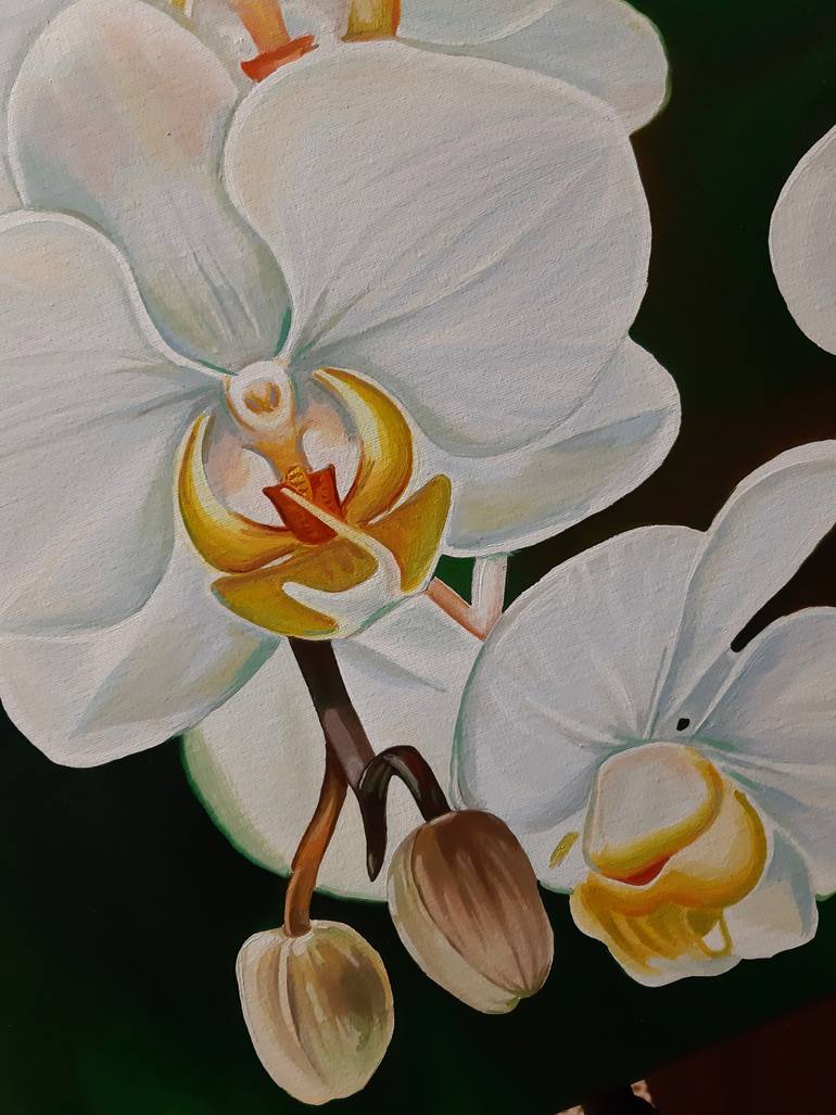 Original Art Deco Floral Painting by Lidiia Mishchenko