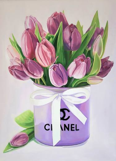 Bouquet of tulips -  original oil painting, realism, still life, oil painting, canvas, oil, flowers, tulips, modern paintings thumb