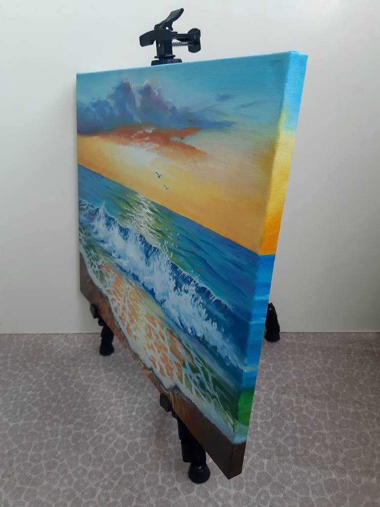 Original Art Deco Water Painting by Lidiia Mishchenko