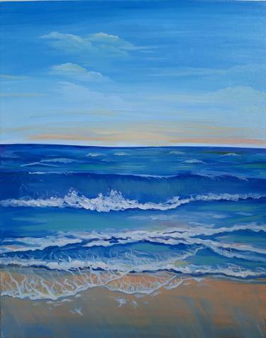 Sea breeze -original oil painting, realism, landscape, oil painting, painting on canvas, oil, nature, sea, ocean thumb