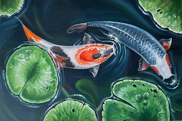 Print of Realism Fish Paintings by Lidiia Mishchenko