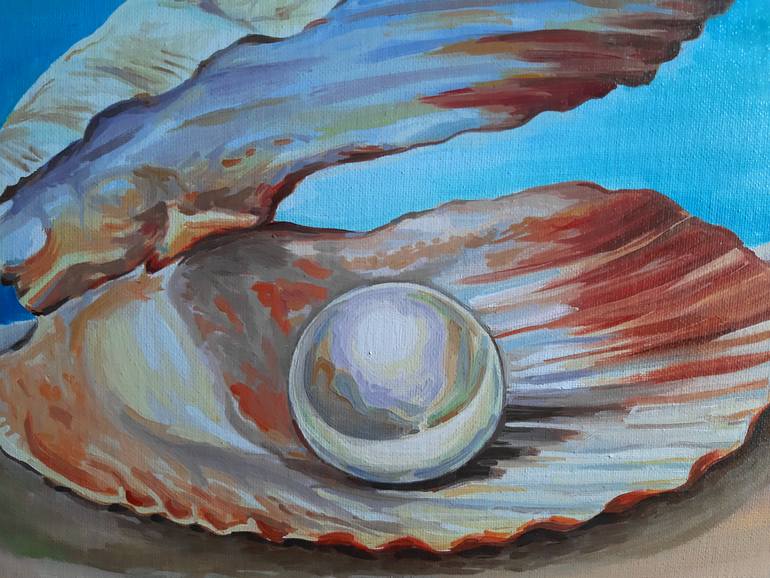 Original Art Deco Seascape Painting by Lidiia Mishchenko