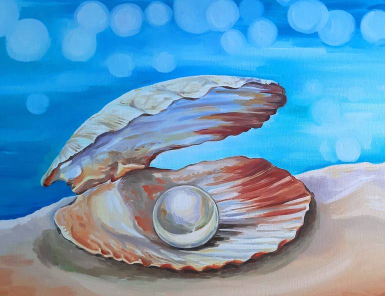 Original Art Deco Seascape Painting by Lidiia Mishchenko