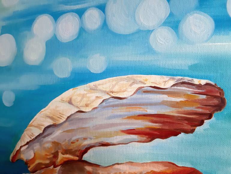 Original Art Deco Seascape Painting by Lidiia Mishchenko