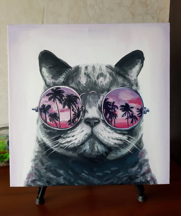 Original Cats Painting by Lidiia Mishchenko