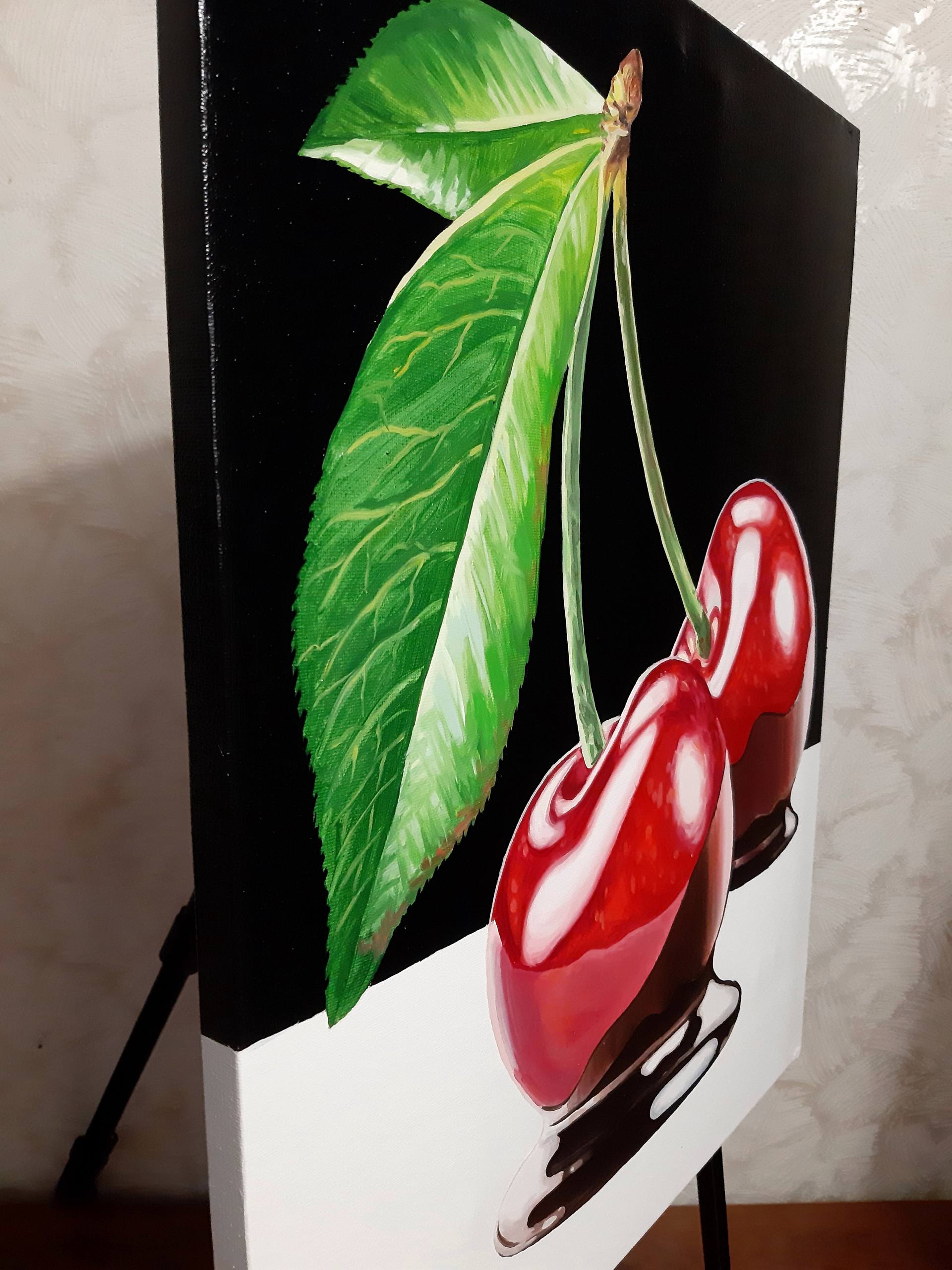 Juicy cherries Painting by Lidiia Mishchenko | Saatchi Art