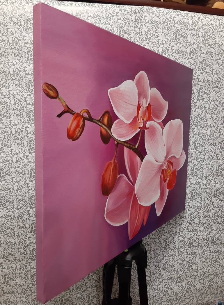 Original Art Deco Floral Painting by Lidiia Mishchenko