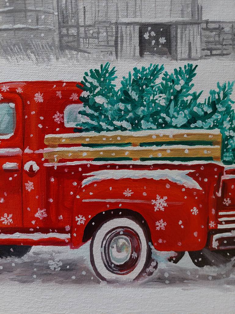 Original Art Deco Transportation Painting by Lidiia Mishchenko