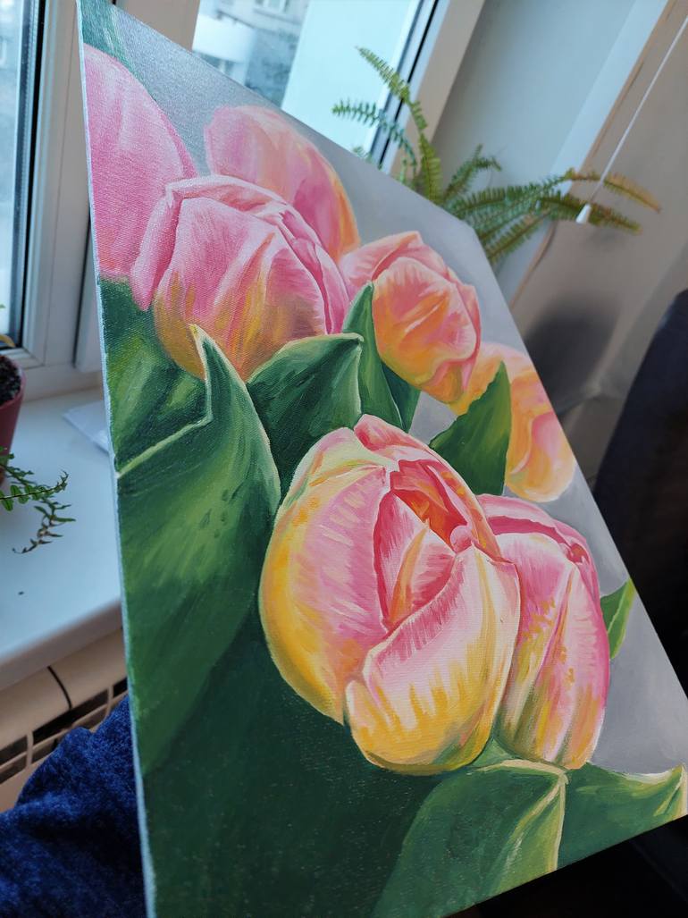 Original Art Deco Botanic Painting by Lidiia Mishchenko
