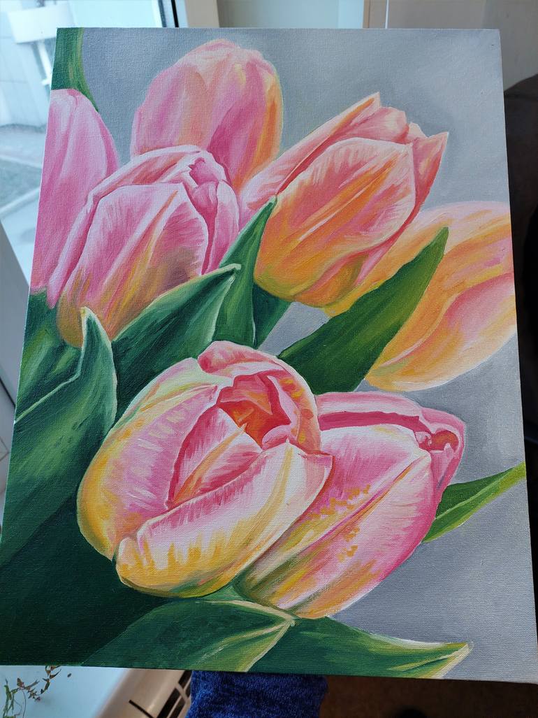 Original Art Deco Botanic Painting by Lidiia Mishchenko