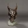 I sculpted a lynx from nature in the zoo, it constantly hid or ran. Once it was asleep and I managed to sculpt several sketches and a head.
Editions 1 to 12 are available for sale to the public. Each bronze is hand finished and so each patination color is unique to the edition.