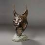 I sculpted a lynx from nature in the zoo, it constantly hid or ran. Once it was asleep and I managed to sculpt several sketches and a head.
Editions 1 to 12 are available for sale to the public. Each bronze is hand finished and so each patination color is unique to the edition.