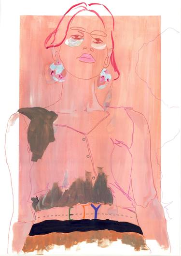 Original Figurative Fashion Drawings by Mo Adams